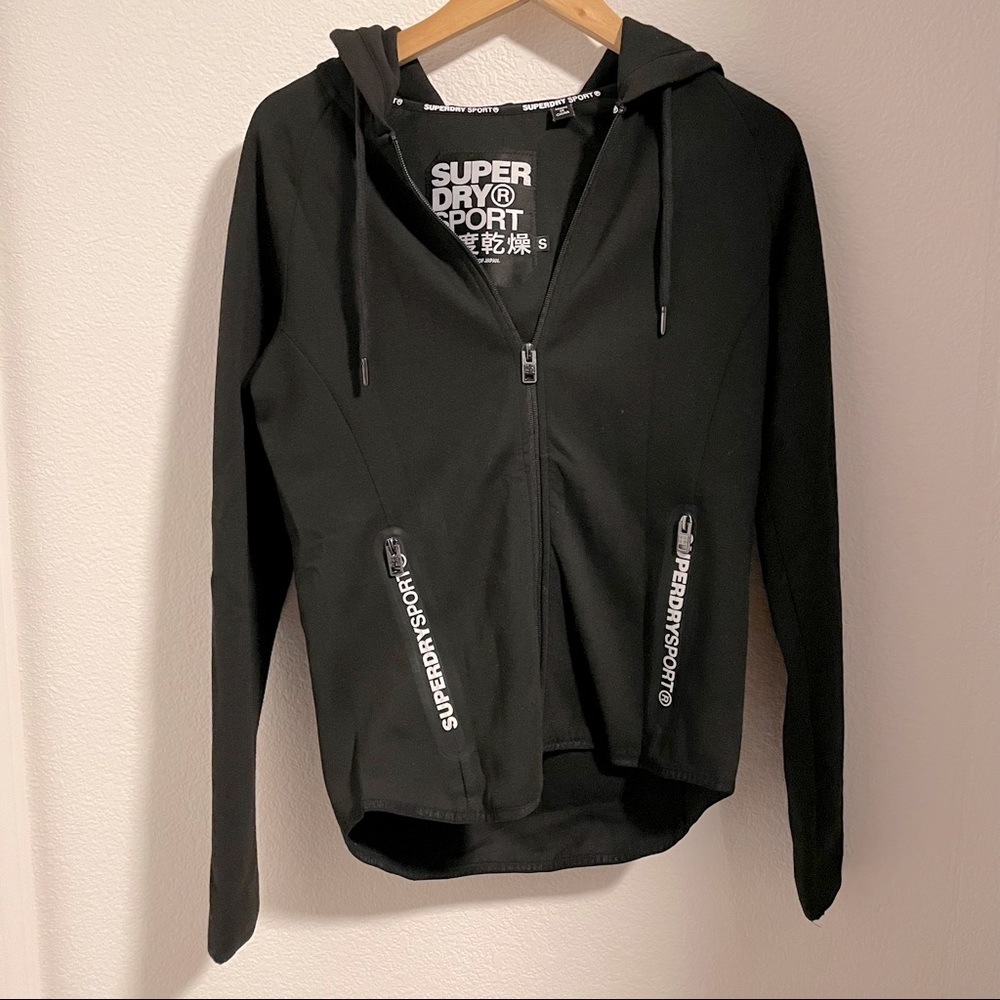 Superdry Sport Women’s Full Zip Hoodie Black Size S Athletic